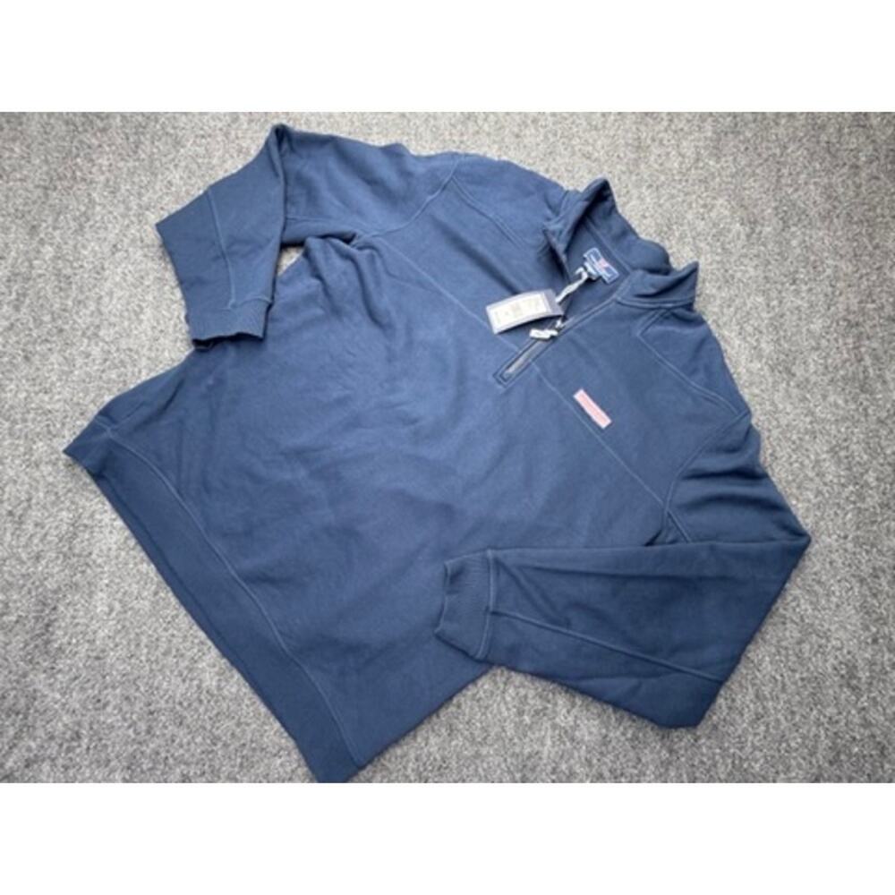Vineyard Vines 1/4 Zip Shep Shirt Blue Cotton XL NWT